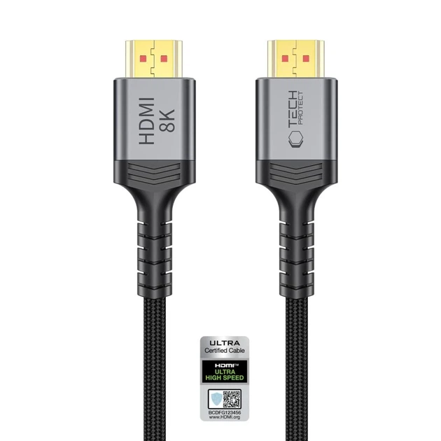 Кабель Tech-Protect UltraBoost HDMI 2.1 4K 120Hz / 8K 60Hz 300cm Black (5906302323692) - Фото 4 Кабель Tech-Protect UltraBoost HDMI 2.1 4K 120Hz / 8K 60Hz 300cm Black (5906302323692) - изображение 4