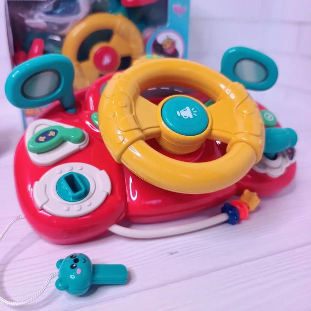 Игрушка на коляску WToys Руль музыкальный с креплением с украинским озвучиванием Красный - изображение 2
