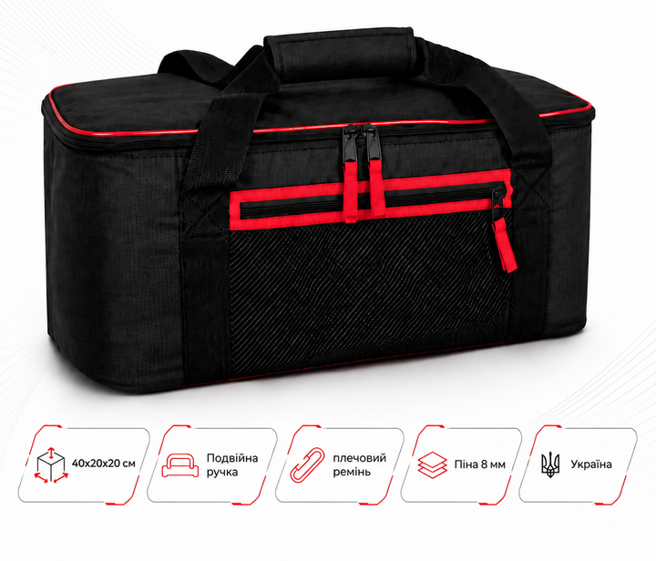 Сумка для кальяна Smoky Craft Hookah Bag Basic кальянная сумка универчсальная 40 из Oxford 600D с амортизационной защитой и карманами - изображение 2
