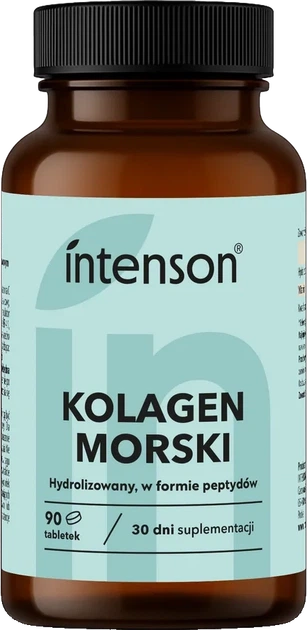 Kolagen morski z witaminą C i kwasem hialuronowym Intenson Marine Collagen + Hyaluron + Vit C 90 tabletek (5902150287841) - Zdjęcie 1 Kolagen morski z witaminą C i kwasem hialuronowym Intenson Marine Collagen + Hyaluron + Vit C 90 tabletek (5902150287841) - obraz 1