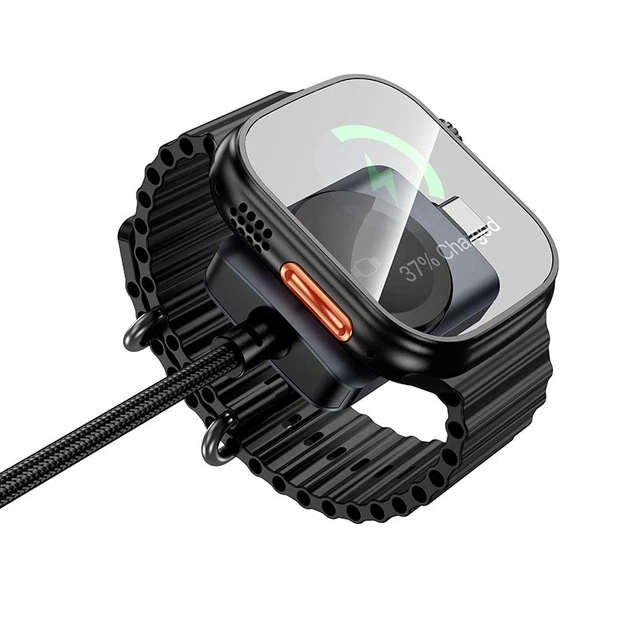 Беспроводное зарядное устройство HOCO CW66 2-in-1 Type-C to iWatch / Type-C PD100W с магнитной зарядкой для Apple Watch 1.2 м Черный - изображение 4