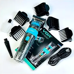 Набор для стрижки VGR V-695 Black машинка для волос и бороды с аккумулятором 6 насадок для домашнего и профессионального использования - изображение 9