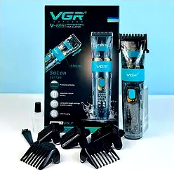 Набор для стрижки VGR V-695 Black машинка для волос и бороды с аккумулятором 6 насадок для домашнего и профессионального использования - изображение 10