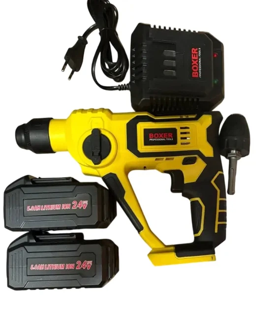 Перфоратор BOXER SR-148 Ударний (24 В 3,0 А·год 2шт) 0–5000 уд/хв 1 Дж Патрон SDS Plus/ Затискний патрон - изображение 7