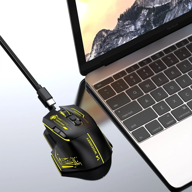 Миша Wozinsky WMGB-1181 Wireless/Bluetooth Black-Yellow (5907769387913) - зображення 11
