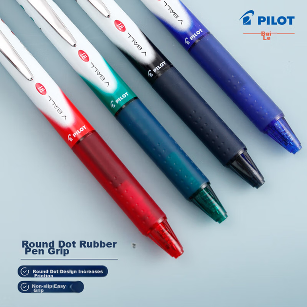 Ручка PILOT Retractable Weibao Panda, гелевая ручка с пулевидным наконечником, ручка для подписи, красочный набор канцелярских принадлежностей для студенческих экзаменов, BLRT-VB5, 0,5 мм, черная, 12 шт. - изображение 8