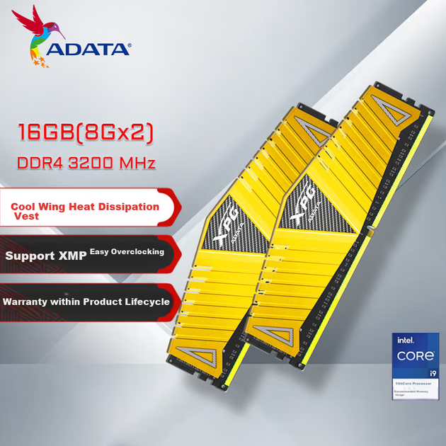 Пам'ять ADATA XPG Weilong Z1 DDR4 3200 8 ГБ Gold для настільних комп'ютерів *2 - Фото 4 Пам'ять ADATA XPG Weilong Z1 DDR4 3200 8 ГБ Gold для настільних комп'ютерів *2 - зображення 4
