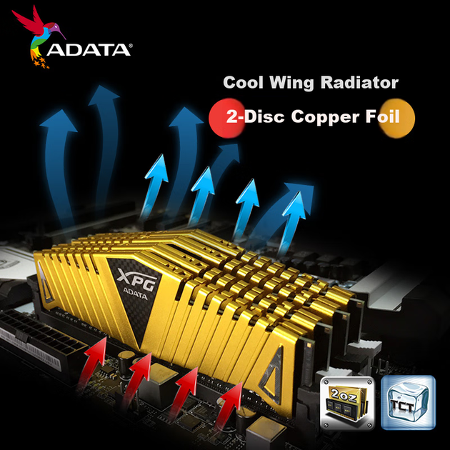 Пам'ять ADATA XPG Weilong Z1 DDR4 3200 8 ГБ Gold для настільних комп'ютерів *2 - Фото 6 Пам'ять ADATA XPG Weilong Z1 DDR4 3200 8 ГБ Gold для настільних комп'ютерів *2 - зображення 6