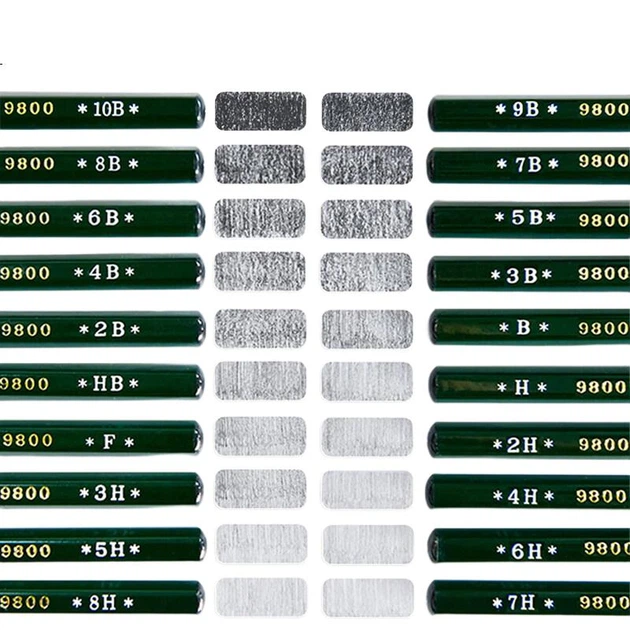 Карандаши Uni Mitsubishi 9800 твердость 10B, 12 шт - изображение 3