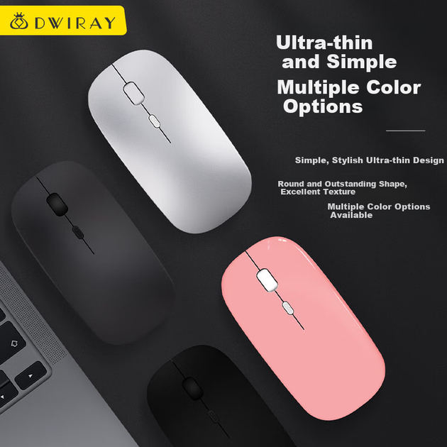 Беспроводная Bluetooth-мышь DiyiGongfang Ultra-Thin Dual-Mode, совместимая с Apple, для MacBook Pro/Air/13/14/m1/m2/iPad, планшетов и ноутбуков, перезаряжаемая. - изображение 6