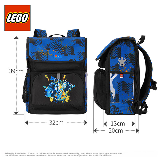Рюкзак LEGO 20069 шкільний для 1-3 класів з 3D-підсвіткою, синій з мотоциклом - зображення 9