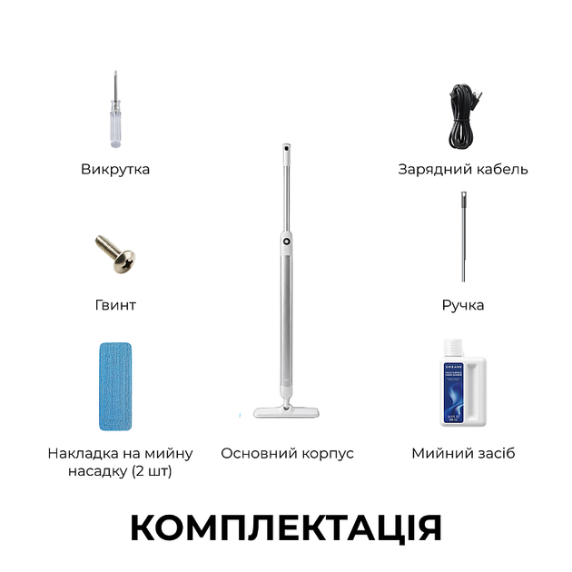 Электрическая швабра Dreame MIRA MOP 10 White - Фото 7 Электрическая швабра Dreame MIRA MOP 10 White - изображение 7