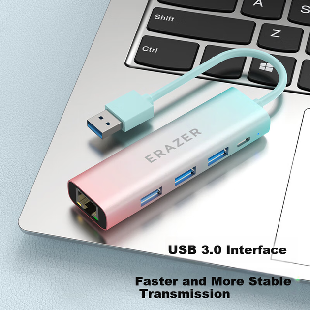 Док-станція Lenovo USB 3.0 хаб з адаптером Gigabit Ethernet RJ45 для ноутбука - зображення 6