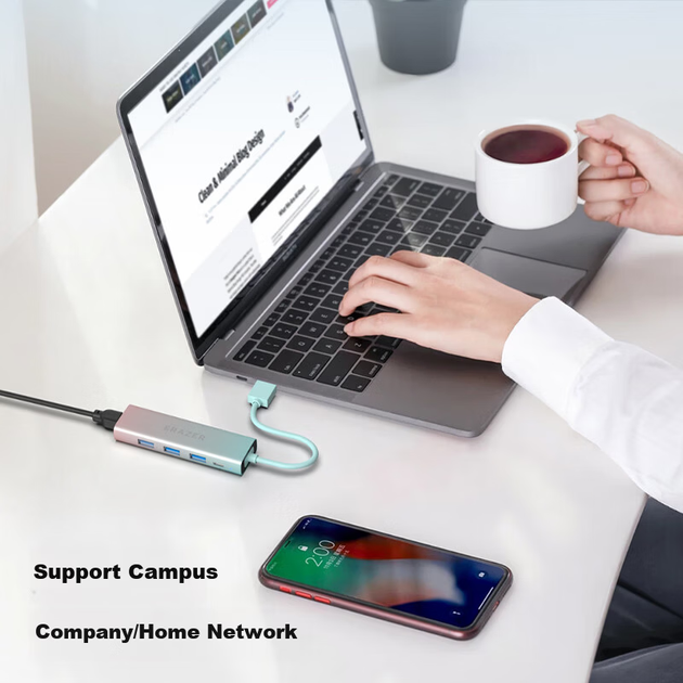 Док-станція Lenovo USB 3.0 хаб з адаптером Gigabit Ethernet RJ45 для ноутбука - зображення 7