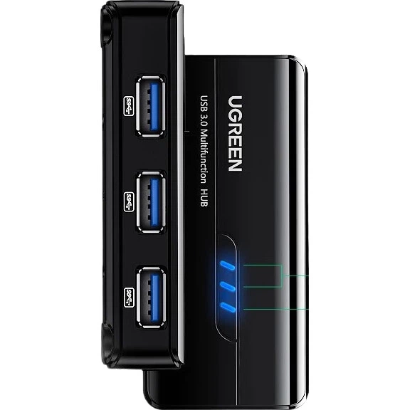 Док-станция UGREEN USB - Gigabit Ethernet, внешний сетевой адаптер для ноутбука, совместима с Apple, Huawei, Lenovo - изображение 3