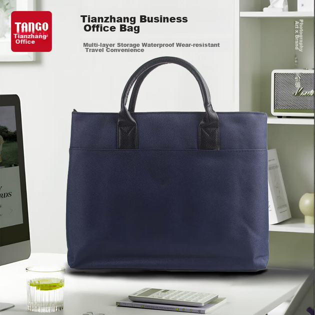 Портфель TANGO LH2105 діловий для документів та ноутбука, шкіряний, водонепроникний, темно-синій - Фото 4 Портфель TANGO LH2105 діловий для документів та ноутбука, шкіряний, водонепроникний, темно-синій - зображення 4