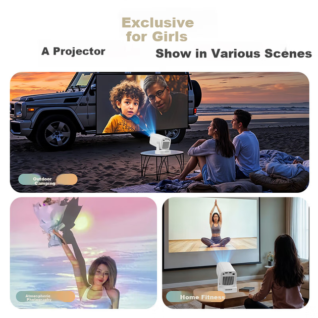 Проектор MAGCUBIC [True 1080P] HY310 белого цвета, продается компанией JD Home. Ультра HD проектор (электронная фокусировка, стереофонический объемный звук). - изображение 6