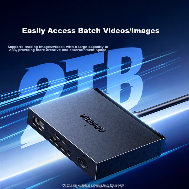 Кардридер UGREEN USB и Type-C 3.0 для карт NM, SD и TF, для телефонов, ПК и iPad - изображение 8