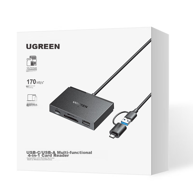 Кардридер UGREEN USB и Type-C 3.0 для карт NM, SD и TF, для телефонов, ПК и iPad - изображение 11