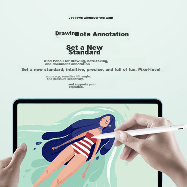 Ємнісний стилус Snowkids для iPad, ручка для рукописного введення для нових планшетів Apple 2022/2021 року, сенсорна ручка для iPad/Air/Mini5/Pro 11, олівець для малювання другого покоління, чорний - изображение 6
