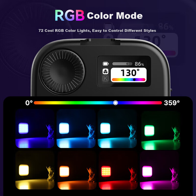 Комплект настільного заповнюючого світла Ulanzi U60 RGB (чорний), магнітне повнокольорове заповнююче світло, портативний кишеньковий світлодіодний портативний фотоліхтар з двома температурами для прямої трансляції з камери та смартфона - Фото 8 Комплект настільного заповнюючого світла Ulanzi U60 RGB (чорний), магнітне повнокольорове заповнююче світло, портативний кишеньковий світлодіодний портативний фотоліхтар з двома температурами для прямої трансляції з камери та смартфона - зображення 8