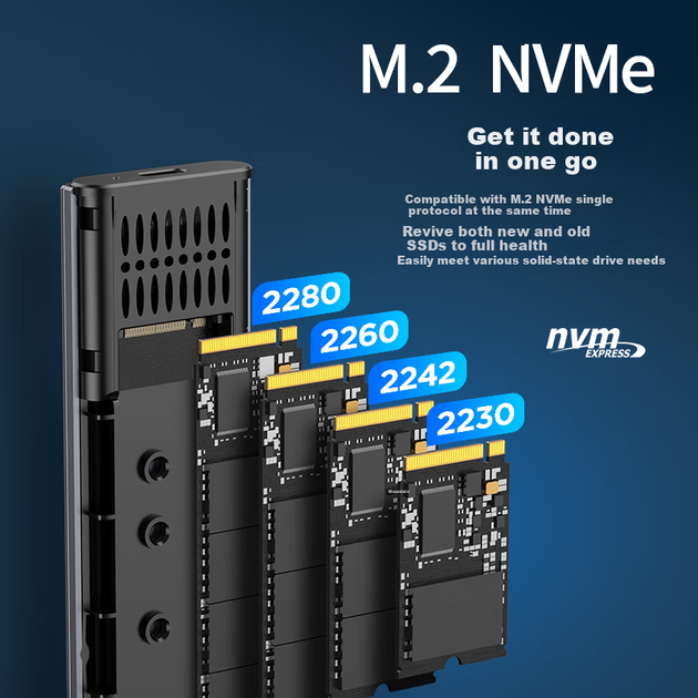 Корпус Lenovo для SSD M.2 NVMe портативний Type-C 3.2 алюмінієвий - зображення 7