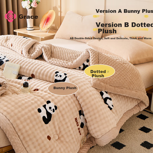 Одеяло GraceA Class Rabbit Velvet Autumn Winter Quilt Single Student Quilt Core 150*200 4 Jin - изображение 5