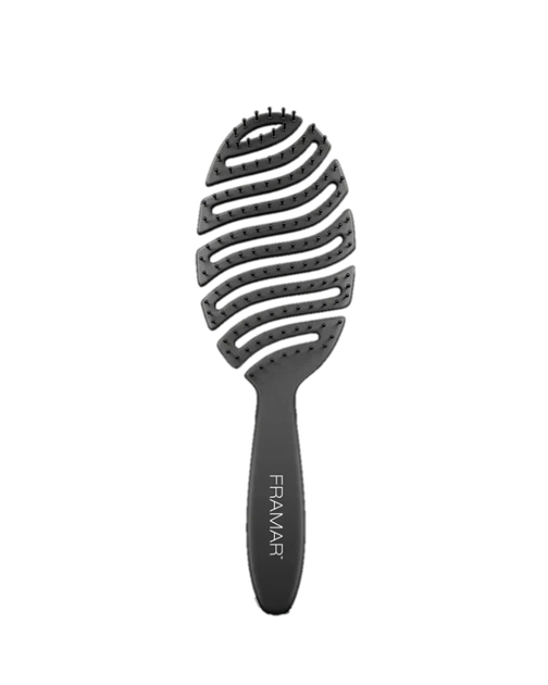 Щётка для волос масажная продувная Flex Brush гибкая термостойкая до 150°C черная - Фото 1 Щётка для волос масажная продувная Flex Brush гибкая термостойкая до 150°C черная - изображение 1