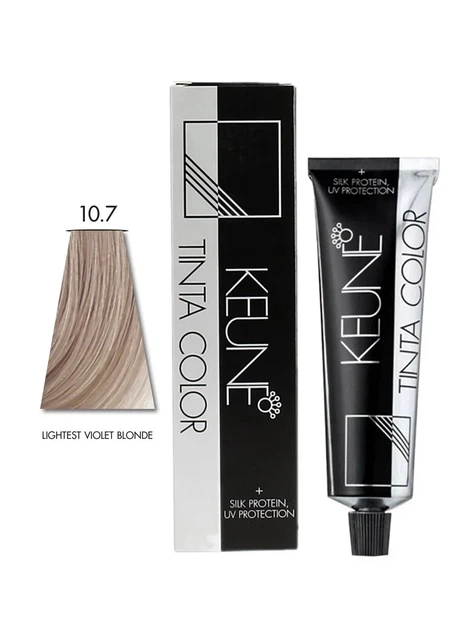 Перманентная краска для волос Keune Tinta Color 60 мл 10.7 Самый светлый фиолетовый блондин - Фото 1 Перманентная краска для волос Keune Tinta Color 60 мл 10.7 Самый светлый фиолетовый блондин - изображение 1