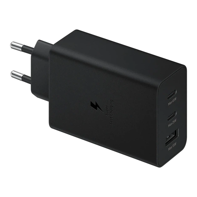 Мережевий зарядний пристрій для Samsung 65W Trio (EP-T6530) Black - Фото 4 Мережевий зарядний пристрій для Samsung 65W Trio (EP-T6530) Black - зображення 4