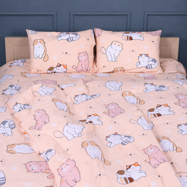 Комплект постільної білизни Бязь 17-0665 Cream Kittens Полуторний - зображення 5