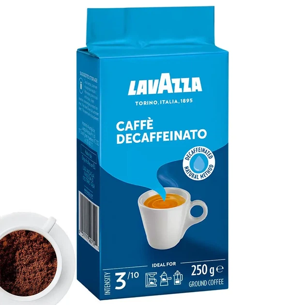 Кава мелена Lavazza Decaffeinato 250 г – без кофеїну, оригінальна італійська кава - Фото 1 Кава мелена Lavazza Decaffeinato 250 г – без кофеїну, оригінальна італійська кава - зображення 1