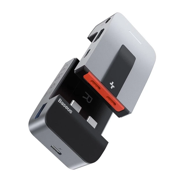 USB-хаб Baseus Multifunctional Armor Age Bracket USB-C - HDMI/3хUSB-A/3хUSB-C/Ethernet/3.5 mm Jack (CAHUB-AJ0G) - Фото 3 USB-хаб Baseus Multifunctional Armor Age Bracket USB-C - HDMI/3хUSB-A/3хUSB-C/Ethernet/3.5 mm Jack (CAHUB-AJ0G) - изображение 3