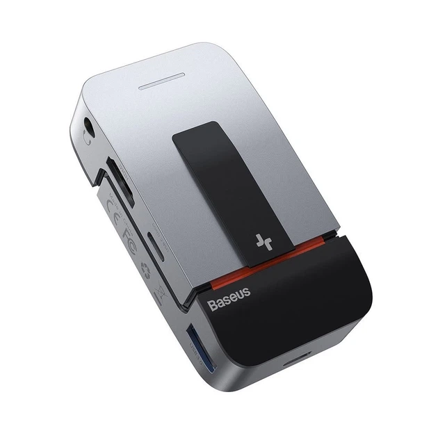 USB-хаб Baseus Multifunctional Armor Age Bracket USB-C - HDMI/3хUSB-A/3хUSB-C/Ethernet/3.5 mm Jack (CAHUB-AJ0G) - Фото 4 USB-хаб Baseus Multifunctional Armor Age Bracket USB-C - HDMI/3хUSB-A/3хUSB-C/Ethernet/3.5 mm Jack (CAHUB-AJ0G) - изображение 4