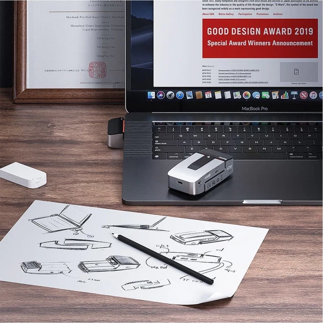 USB-хаб Baseus Multifunctional Armor Age Bracket USB-C - HDMI/3хUSB-A/3хUSB-C/Ethernet/3.5 mm Jack (CAHUB-AJ0G) - Фото 8 USB-хаб Baseus Multifunctional Armor Age Bracket USB-C - HDMI/3хUSB-A/3хUSB-C/Ethernet/3.5 mm Jack (CAHUB-AJ0G) - изображение 8