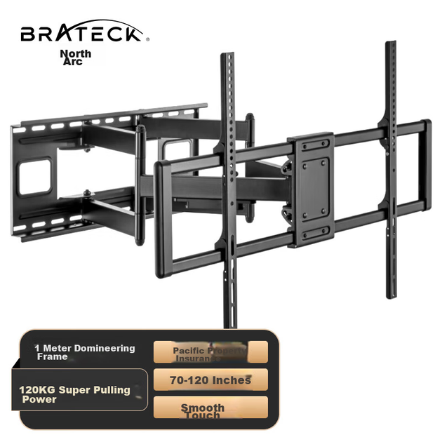 Настенное крепление Brateck (70-120 дюймов), поворотное крепление для телевизоров 75/85/98 дюймов, X80 - Фото 4 Настенное крепление Brateck (70-120 дюймов), поворотное крепление для телевизоров 75/85/98 дюймов, X80 - изображение 4