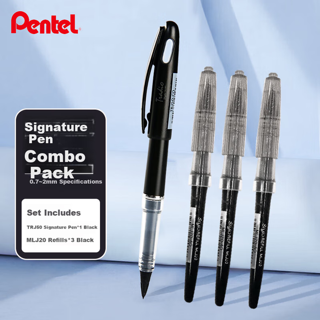 Ручка Pentel TRJ50 для малювання та ескізів, 0.7-2.0 мм, чорна, набір Business Direct - зображення 4