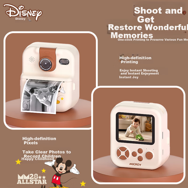 Фотоаппарат Disney HD02 Mickey детский с мгновенной печатью, для путешествий, в фирменной коробке - изображение 5
