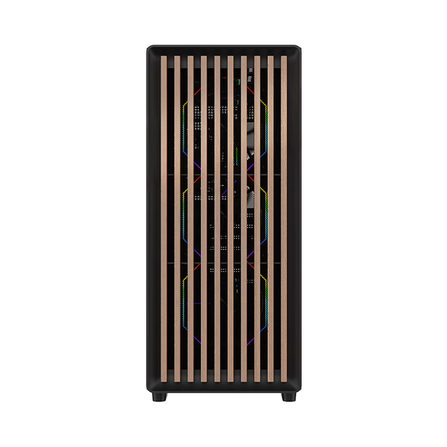 Корпус Wanjia PLUS ATX з дерев'яною передньою панеллю та склом, СРО до 360 мм, чорний - зображення 6