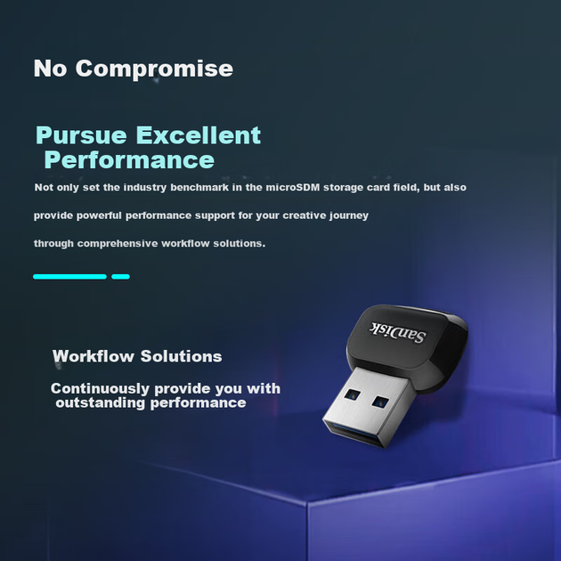 Швидкісний зчитувач карт пам'яті SanDisk USB 3.2, сумісний зі смартфонами, планшетами, екшн-камерами, дронами, відеореєстраторами, картами пам'яті для систем відеоспостереження - изображение 7