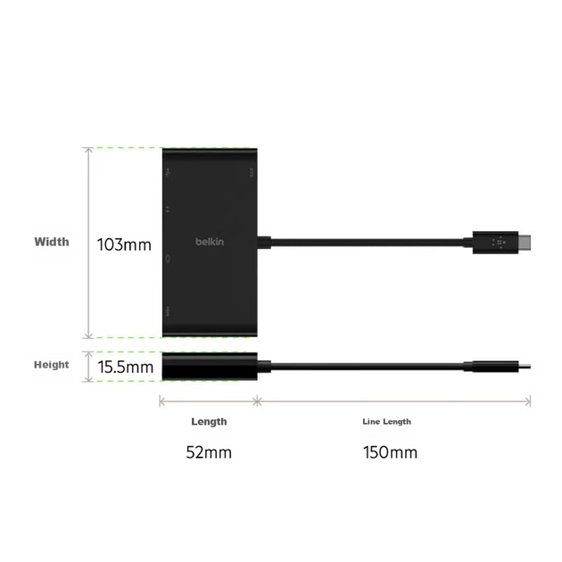 Док-станция BELKIN Type-C с HDMI, VGA, USB и Ethernet для iPad и ноутбука - изображение 12