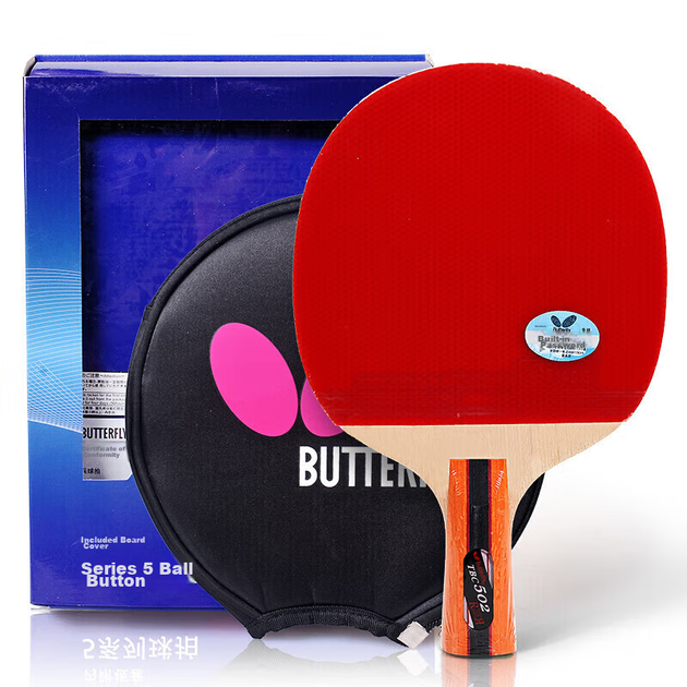 Ракетка для настольного тенниса BUTTERFLY 5-Star, двусторонняя обратная резина, основание 502, прямая ручка, чехол в комплекте - Фото 9 Ракетка для настольного тенниса BUTTERFLY 5-Star, двусторонняя обратная резина, основание 502, прямая ручка, чехол в комплекте - изображение 9
