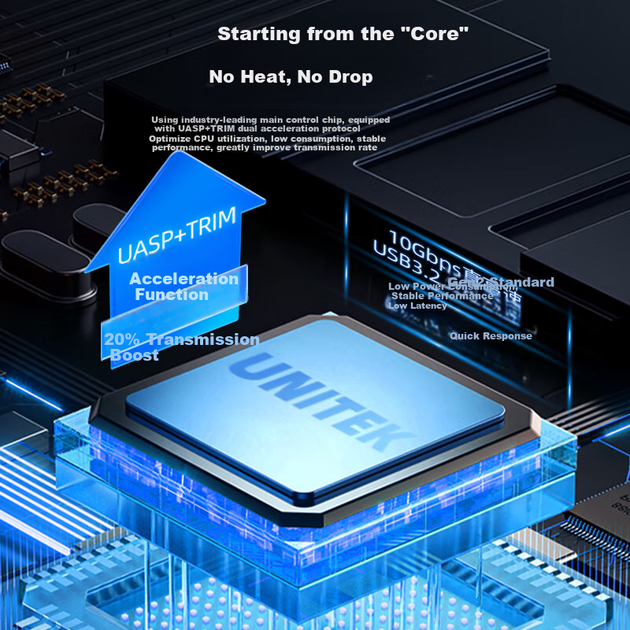 Корпус UNITEK для SSD M.2 NVMe с Type-C 10 Гбит/с портативный - Фото 5 Корпус UNITEK для SSD M.2 NVMe с Type-C 10 Гбит/с портативный - изображение 5