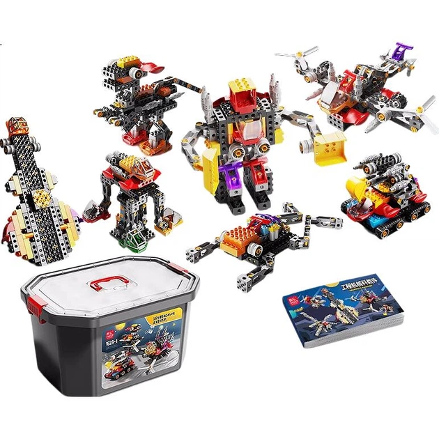 FEELO — игрушка, совместимая с конструктором LEGO, подарок на день рождения для мальчиков и девочек, образовательная инженерная машина 1628-1 «Ведро». - изображение 3