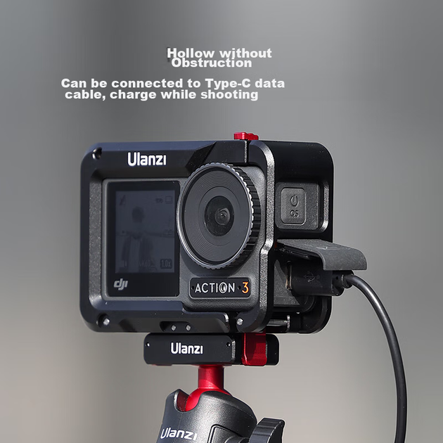 Екшн-камера Ulanzi DJI OSMO Action 3/4 з металевою кліткою, ударостійка, теплорозсіювання, високоякісний мотоциклетний рекордер із захистом від тряски, захисний чохол для фотозйомки - зображення 11