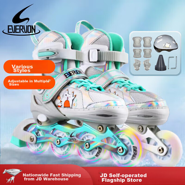 Ролики EVERVON EV088 детские раздвижные с защитой, размер S - изображение 4