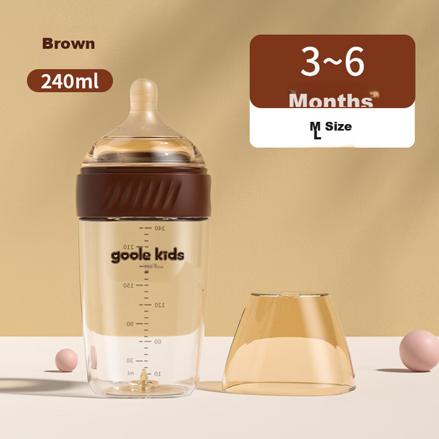 Бутылочка Goole Kids стеклянная с широким горлом антиколиковая, 240 мл - изображение 5