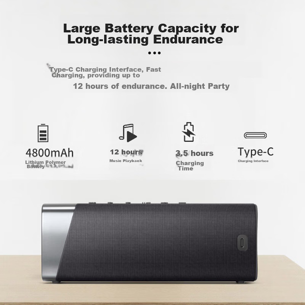 Портативная беспроводная акустическая система PHILIPS TAS5505 с Bluetooth и сабвуфером, HIFI-звук, для дома и улицы, европейский стиль - изображение 8