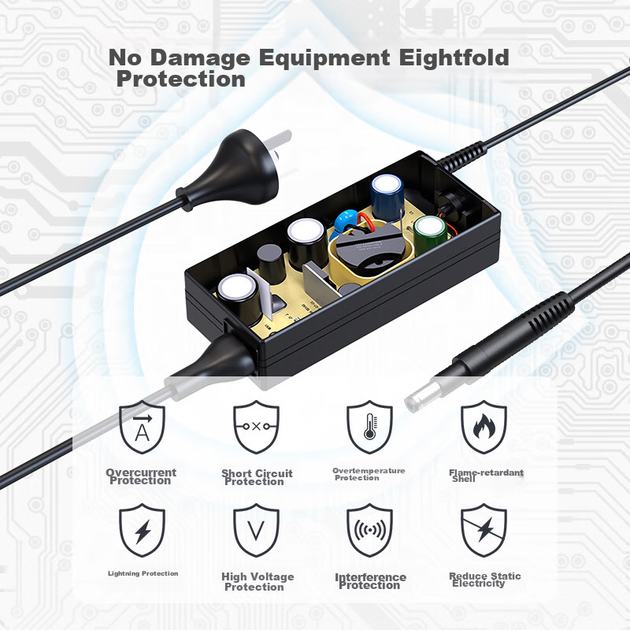 Кабель живлення для ноутбука Elei HP 4411S CQ40 G4 19V4.74A з великим портом та контактним роз'ємом 7.4*5.0, зарядний пристрій PD-1904740H - зображення 8