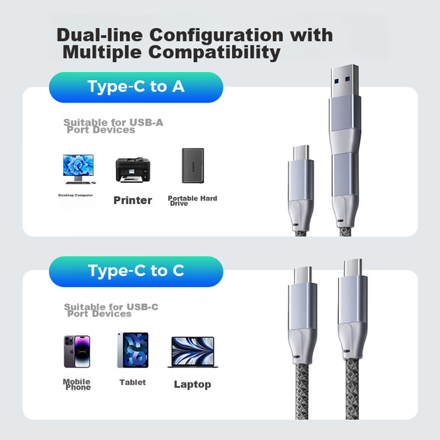 Розширювальний док-станційний концентратор ORICO USB3.2 Gen2, адаптер Type-C, конвертер для настільного комп'ютера та ноутбука 10 Гбіт/с, адаптер-хаб, високошвидкісний подовжувач M3CU2-G2 - зображення 9